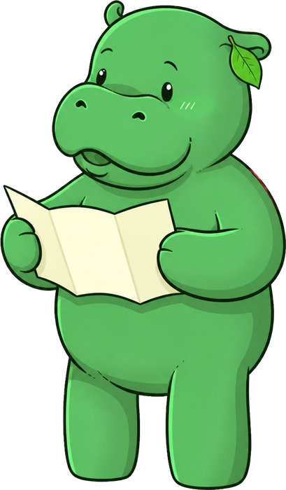 Forest gang illustration: hippo explorer